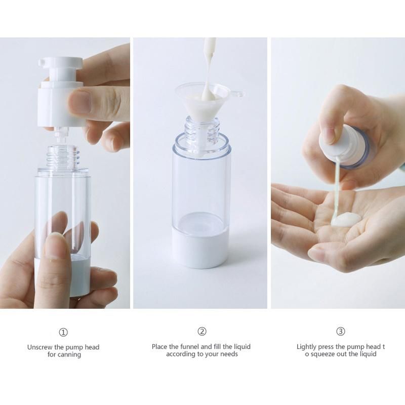 in Stock! 50ml Plastic Pet Airless Cosmetic Lotion Bottle Cream Pump with Normal Lotion Nozzle