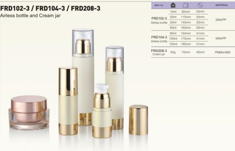 15ml 30ml 50ml Wholesale Luxury Gradient Color Airless Lotion Bottles with Silver Airless Pump