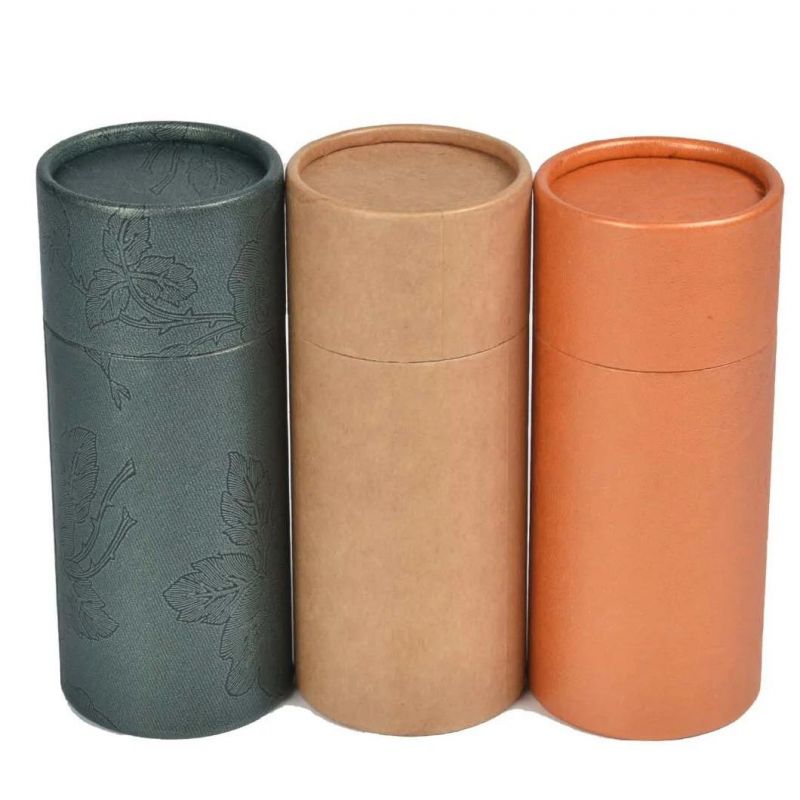 Custom Wholesale Golden Silver Yellow Brown Blue Green Orange White Black Pink Purple Paper Gift Packaging Tube for Food Tea Jewelry Makeup Wine Package