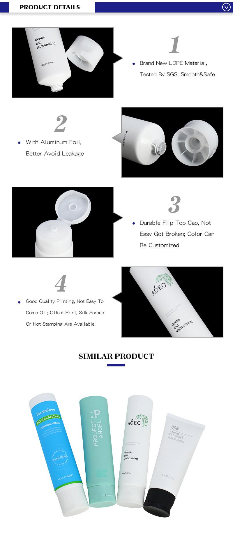 100ml Skincare Packaging All Matte White Cosmetic Lotion Tube