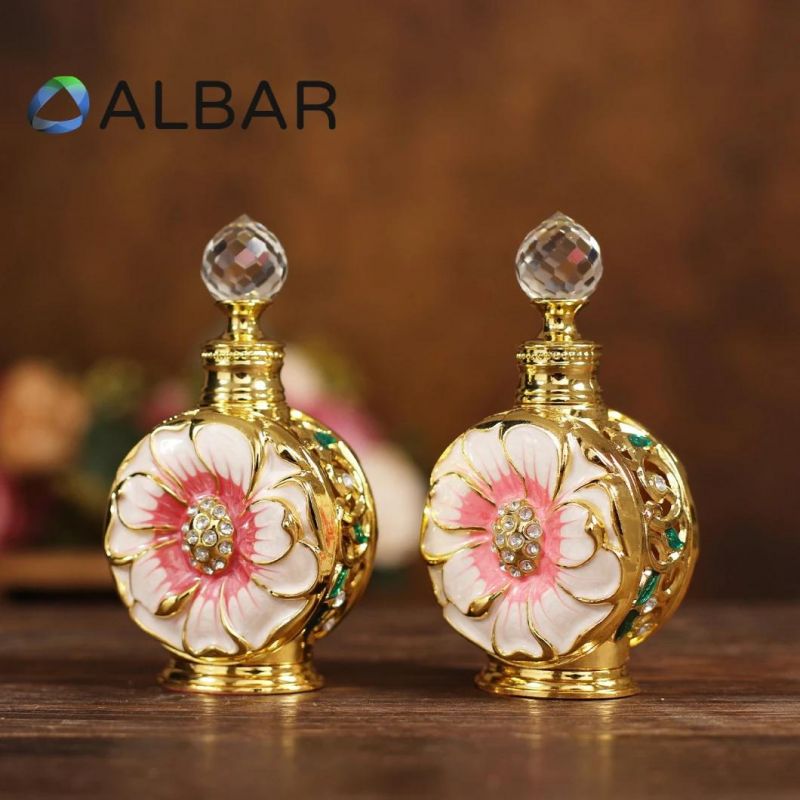 Attar Oud Essential Oil Fragrance Zamak Metal Glass Perfume Bottles in 12ml 10ml