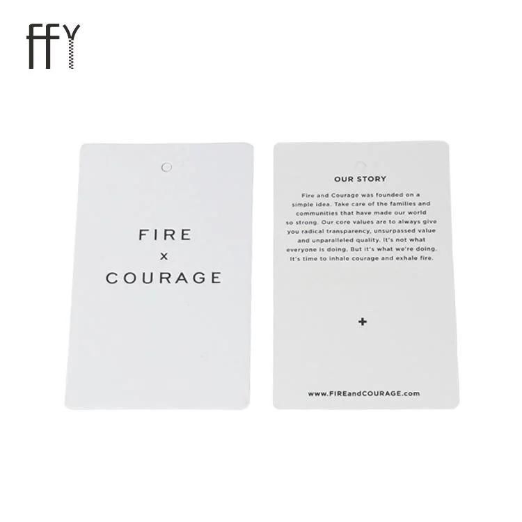 High Quality Luxury Thinken Paper Printed Hangtag Ffy Custom Logo Eco Friendly Colorful Label Tag for Cloth