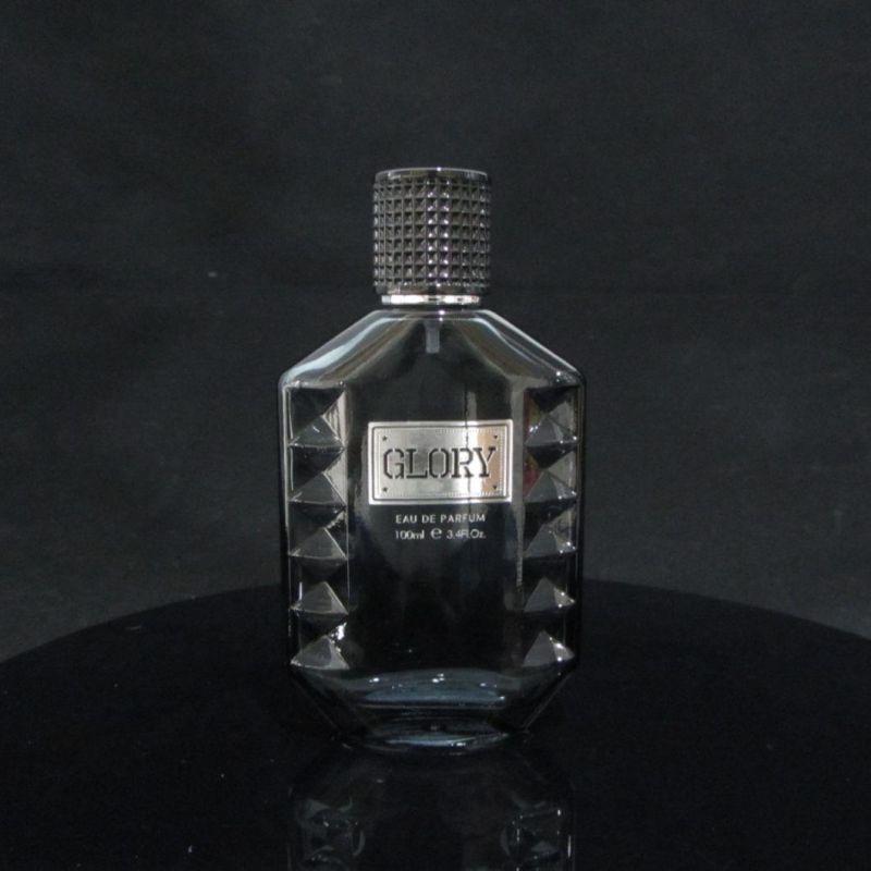 Black Luxurious Empty Glass Perfume Bottle with Cap