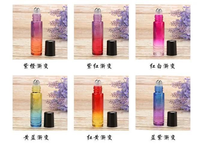 Gradient Color Roll on Glass Bottles Aromatherapy Packing 10ml