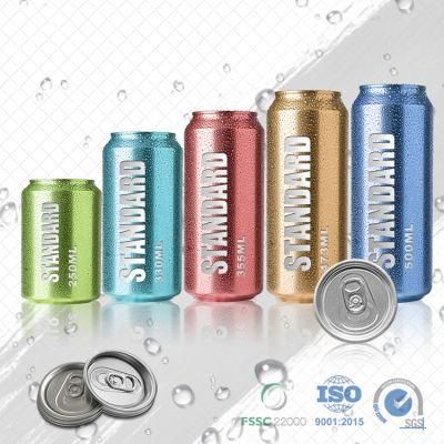 Standard Sleek Slim Stubby Easy Open Factory Outlet Empty Aluminum Customized Logo Beer Energy Drink Cans with 202 Cover