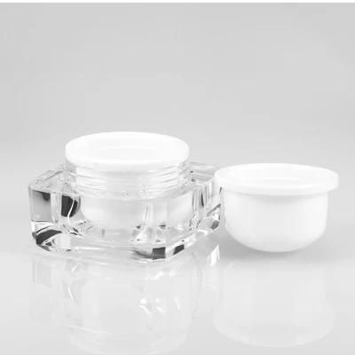 20g Square Clear Acrylic Cream Jar with Black Lid