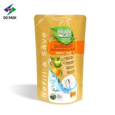 Dq Pack Custom Printed Mylar Bag Flexible Plastic Packaging Bag Whosales Stand up Pouch for Laudry Liquid Detergent Packaging