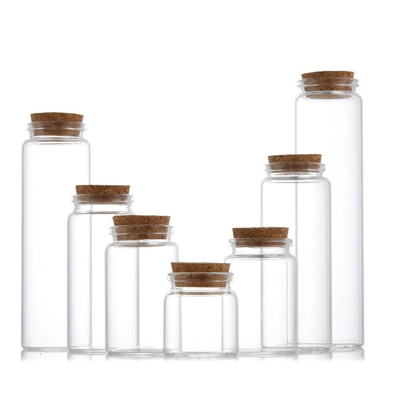 Mini Borosilicate Small Tiny Drifting Wishing Glass Bottles Vial with Cork Stopper