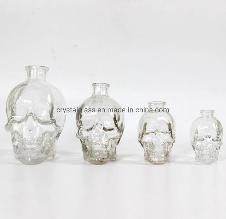 180ml Skull Head Glass Wine Vodka Beverage Juice Bottle