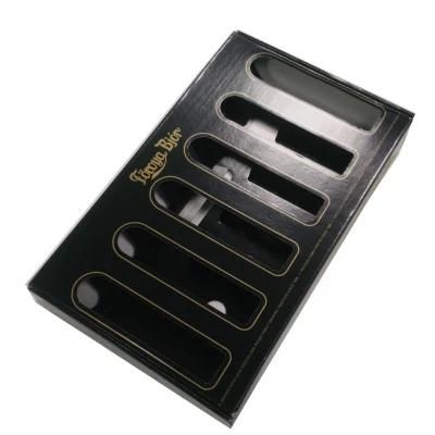 Black and Gold Packing Printing Box with Six Space for Bottle