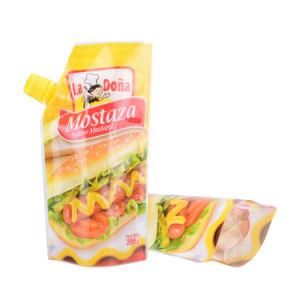 Plastic Printing Colorful Stand up Spout Pouch Sauce Bag Paste Pepper Sauce Sachet with Nozzle and Spout Packaging Bag