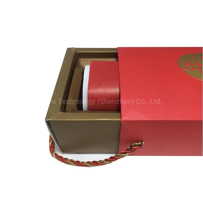 Chinese Custom Celebration Festival Storage Drawer Paperbox with Hanging Belt