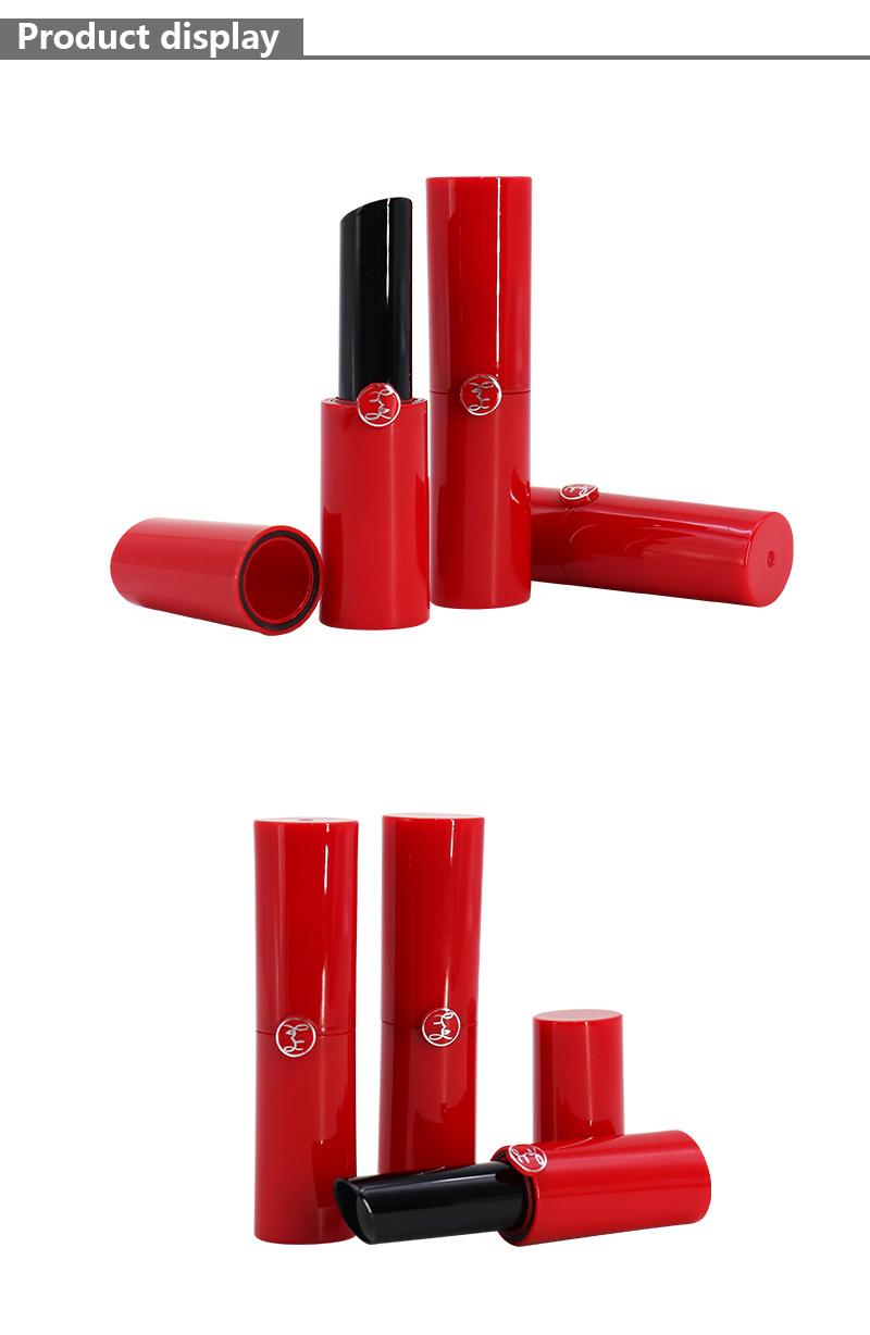 Empty Custom OEM Cosmetic New Red Glossy Packaging Design Round Lipstick Sample Containers Luxury Lipstick Tube