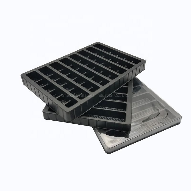 OEM Black PS Disposable Blister Plastic Chocolate Packaging Trays