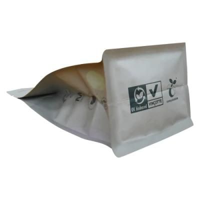 90grm Biodegradable Flat Bottom Pouch for Coffee Packaging Bag