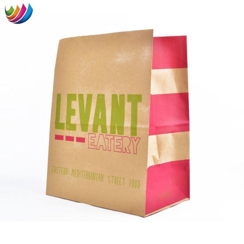 Square Bottom Brown Kraft Bread Paper Bag