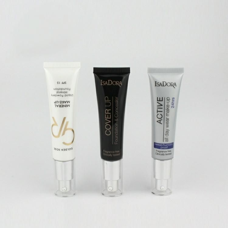 50ml 100ml 120ml Sliver Metal Shining Cosmetic Laminated Aluminum BB/CC Cream Stock Packaging Tube with Flip Top Lid