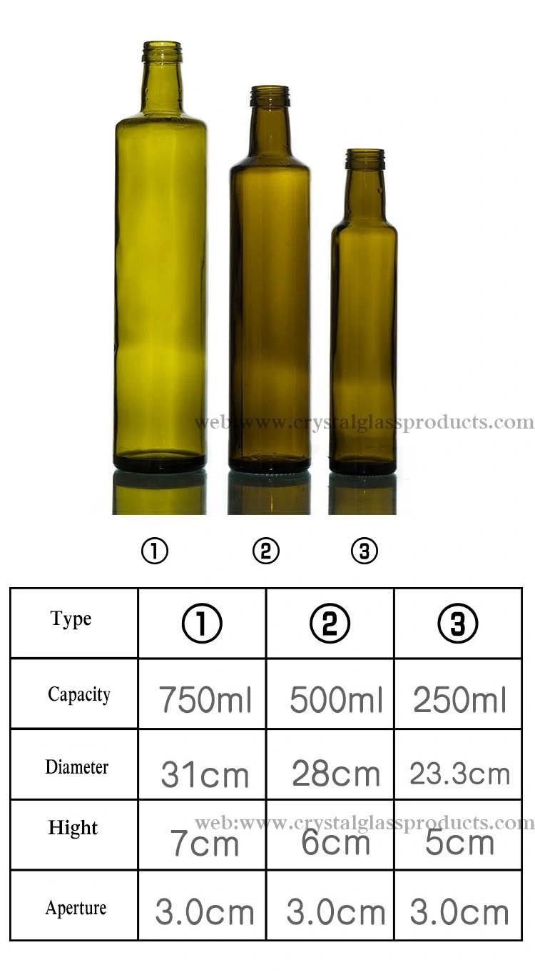 500ml 16oz Amber Glass Beverage Bottle with Plastic Cap/ Olive Oil Bottle