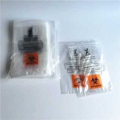 Biohazard Zipper Bags with Zipper and Finger Line Specimen Bags