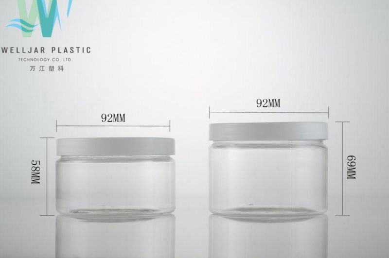 Hot Sale 250ml Transparent or Blue Plastic Pet Jar