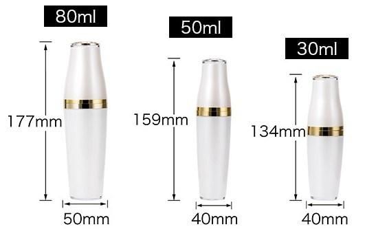 Popular Unique 30ml 50ml 80ml 120ml Square Cosmetic Acrylic White Golden Plastic Cream Lotion Bottles