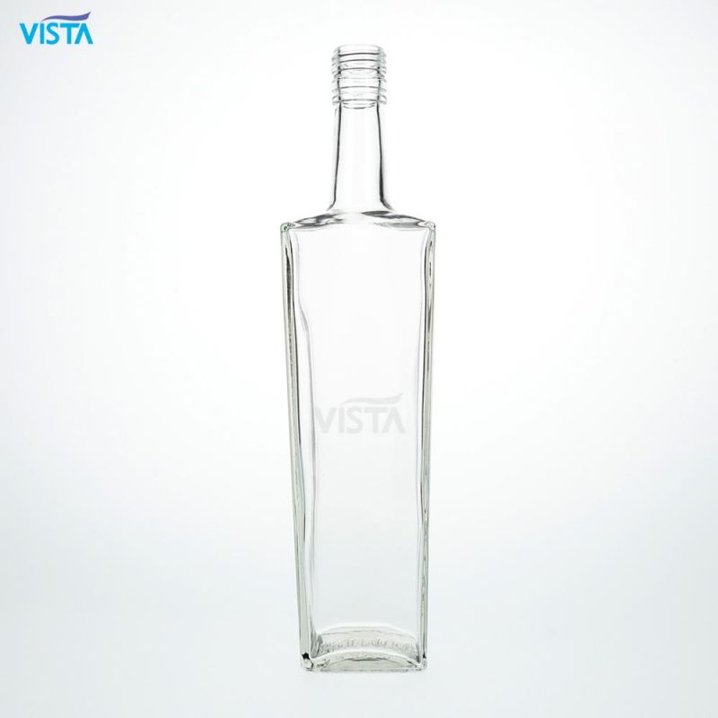 750ml Square High Flint Vodka Glass Bottle Screw Cap