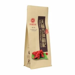 Flat Bottom Kraft Paper Coffee/Food/Tea/Bread Packaging Bag with Zipper