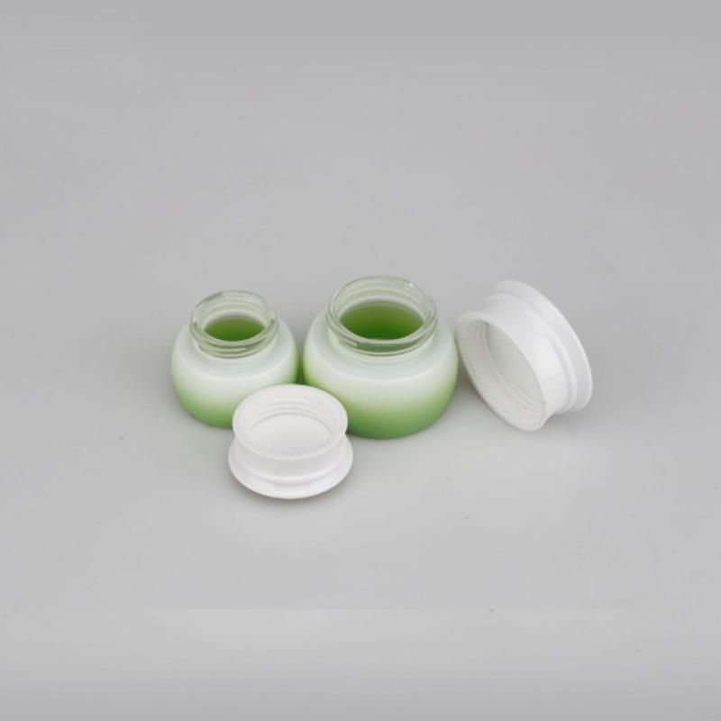 30g 50g Empty Gradient Glass Cream Jar 40ml 100ml 120ml Round Glass Pump Bottle for Serum