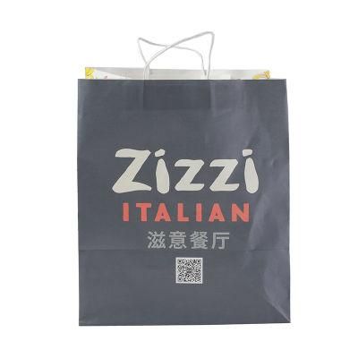 Custom High Quality Printed Recyclable Brown Take Away Fast Food Bread Packaging Paper Bag