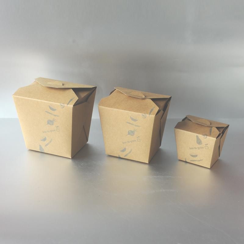 Paper Food Pail 16oz 26oz 32oz White Square Noodle Box