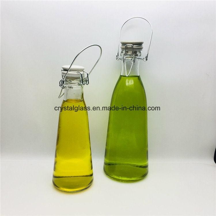 1L Orange Juice Glass Milk Bottle with Screw Lid