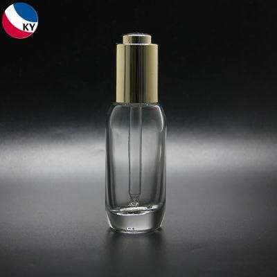 Gold Push Button Dropper 30ml Glass Bottle