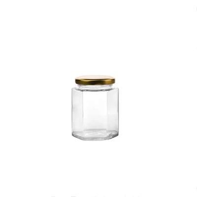 180ml 6oz Hxagon Honey Jam Food Jar Storage Jar with Screw Cap