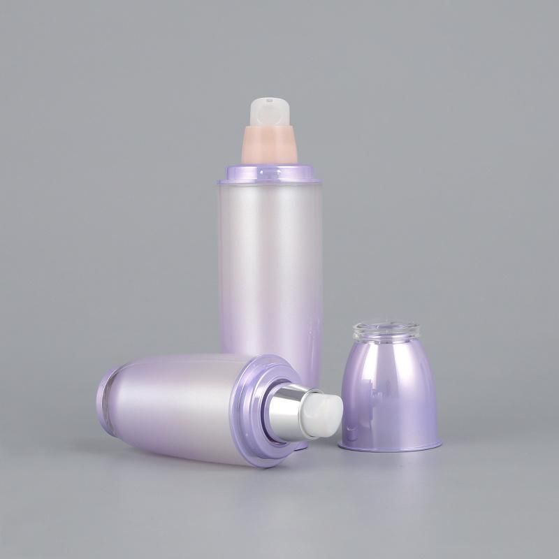 Glossy Sliver Pump Sprayer 30ml 60ml Circle Bottle Empty Plastic Perfume Lotion Bottles