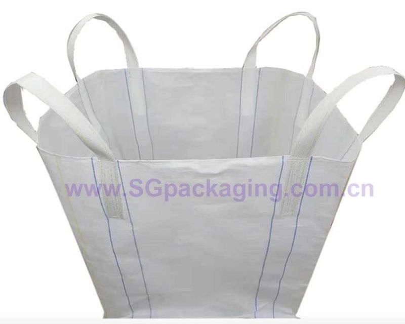 1-2 Ton Big Bag Packing Sack Garbage Transparent Plastic Container Bag for Mash or Sand or Wood