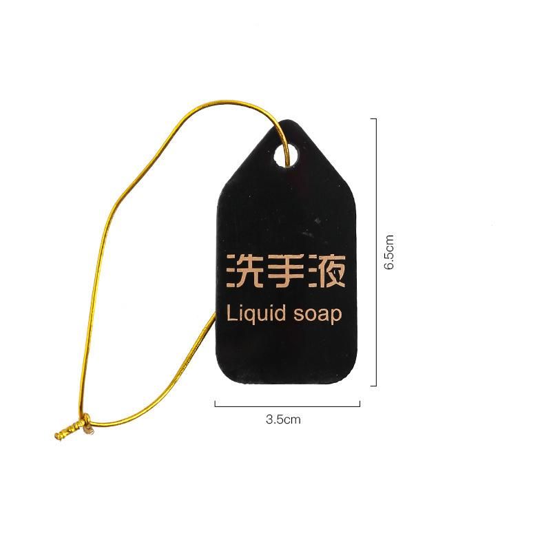 Stock Black Hotel Club Emulsion Hang Tag for Liquid Soap