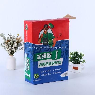 25kg 20kg Custom Spot Tile Glue General Square Building Material Valve Pocket Cement Packaging Paper Bag