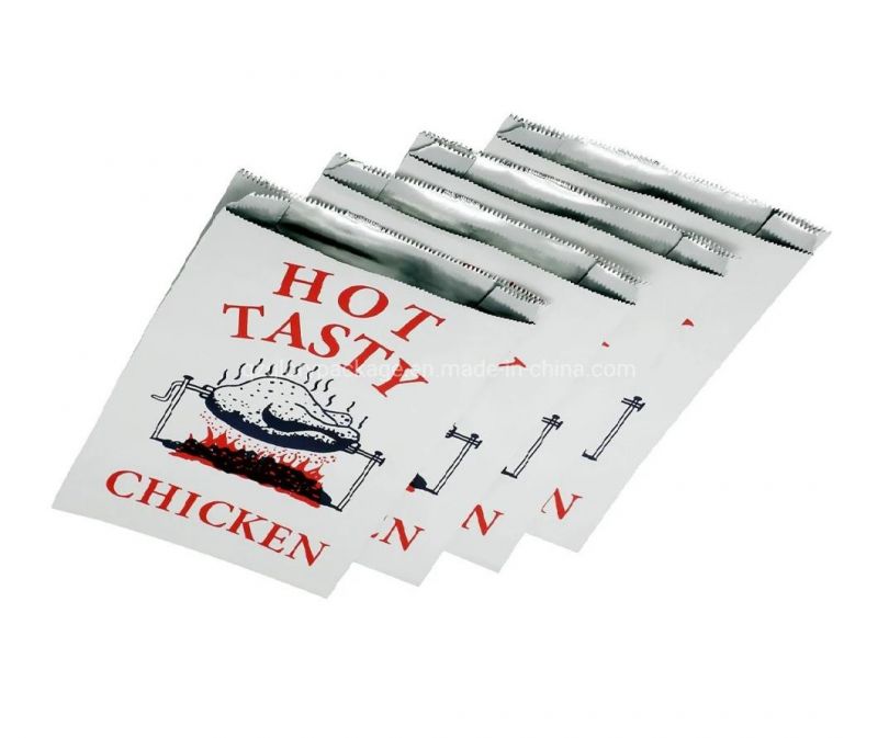 Food Packaging Aluminium Foil Kraft Paper Lined Chicken Kebab Bag