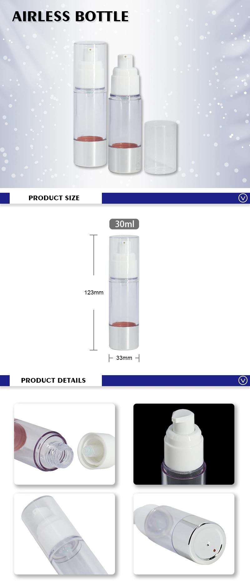 30ml Cosmetic Packaging Airless Cosmetic Serum Pump as Bottle 30ml Airless Pump Bottle