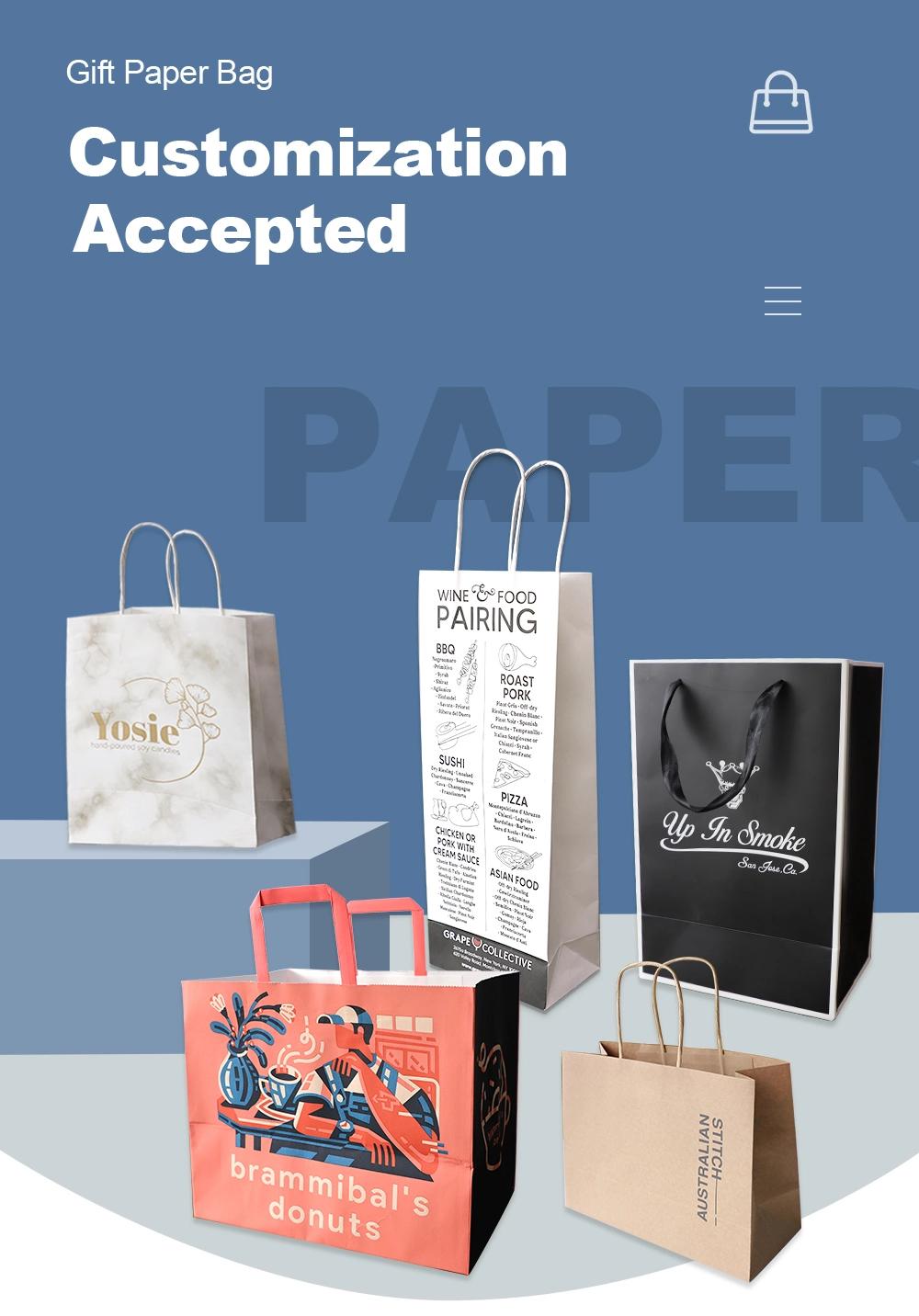 Fashion Custom Printing Shopping Gift Bag with Twisted Paper Rope