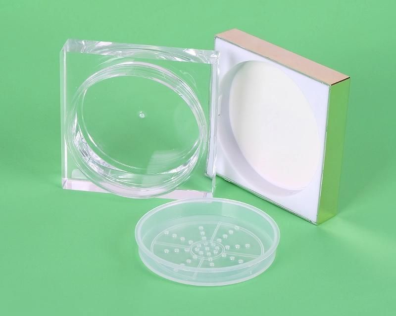 High-Grade Clear Base Golden Round Loose Powder Eyeshadow Case for Loose Powder Case