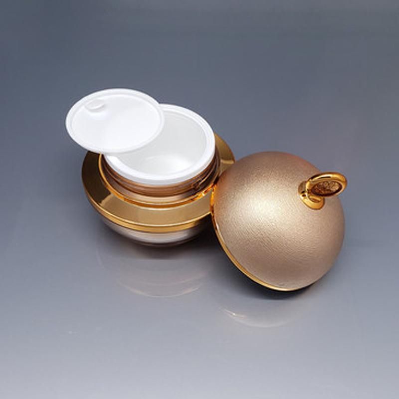 in Stock Ready to Ship15g 30g 50g Cosmetic Gold Acrylic Cream Jar with Gold Lid