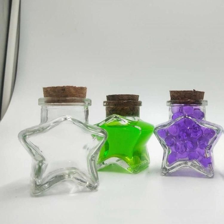 Empty Star Shape Gift Glass Bottle Round Shape Glass Jar Pudding Bottle