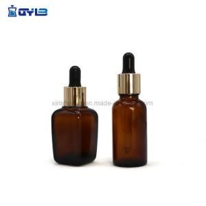 Amber Essential Oil Glass Dropper Bottle with Screw Aluminum Cap