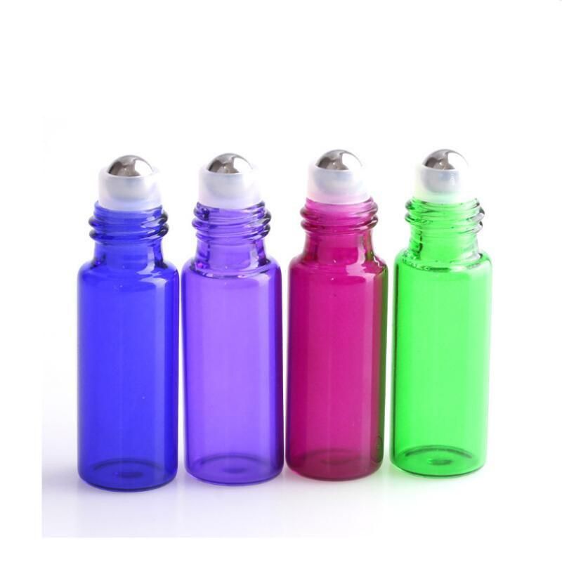 5ml Roll on Glass Bottle with Metal Ball for Perfume Essential Oil Roller Bottle