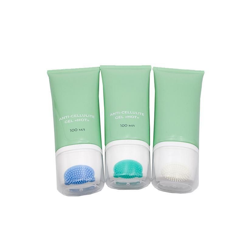 Green Color Face Cream Massage Tube with Silicone Applicator