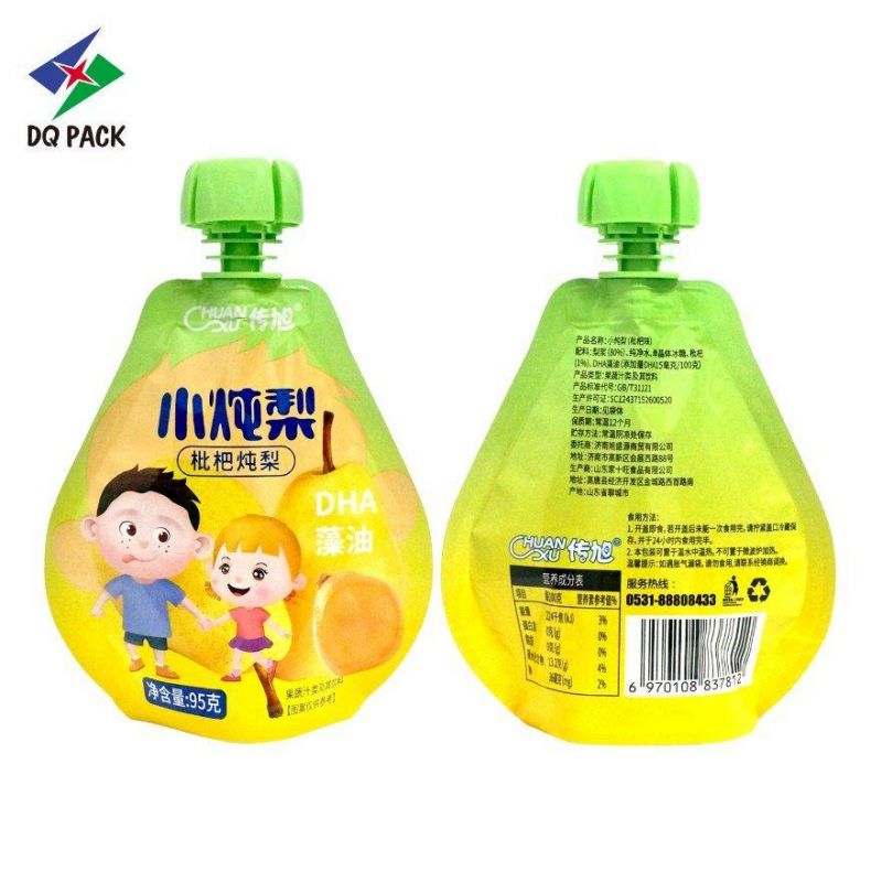 Customized Logo 8.6 Murshroom Cap Beverage Jelly Juice Packaging Spout Pouch Stand up Pouch with Spout