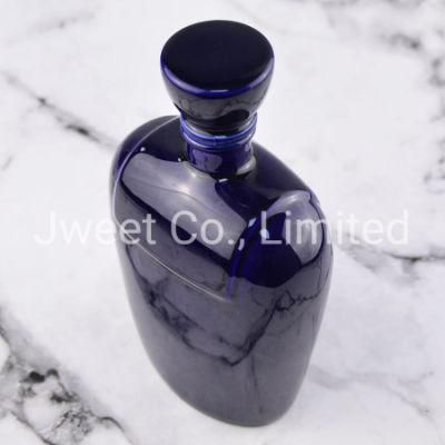 Dark Blue 500ml Paint Colors Wine Tequila Ceramic Bottle