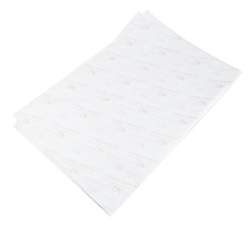 Gold Color Printed Logo White Tissue Wrapping Paper