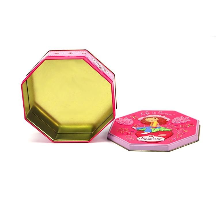 Wholesale Irregular Shape Short Cake Tin Box for Strawberry Biscuit